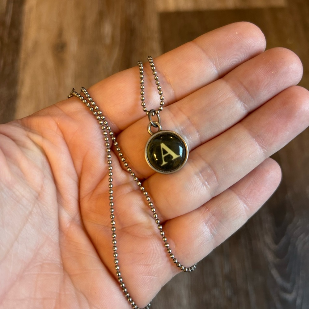 Silver Initial Pendant Necklace Letter A
